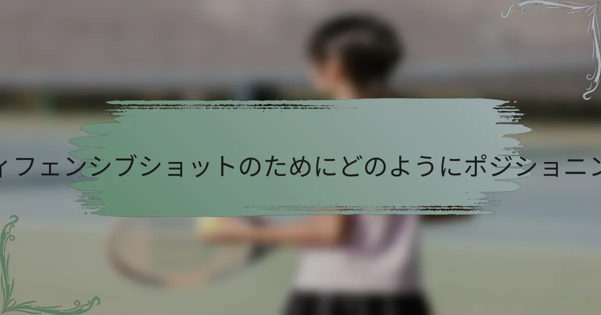 バックハンドのディフェンシブショットのためにどのようにポジショニングすべきですか?