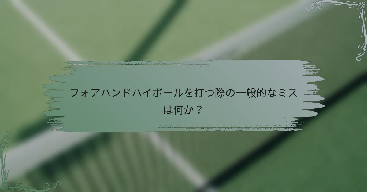 フォアハンドハイボールを打つ際の一般的なミスは何か？