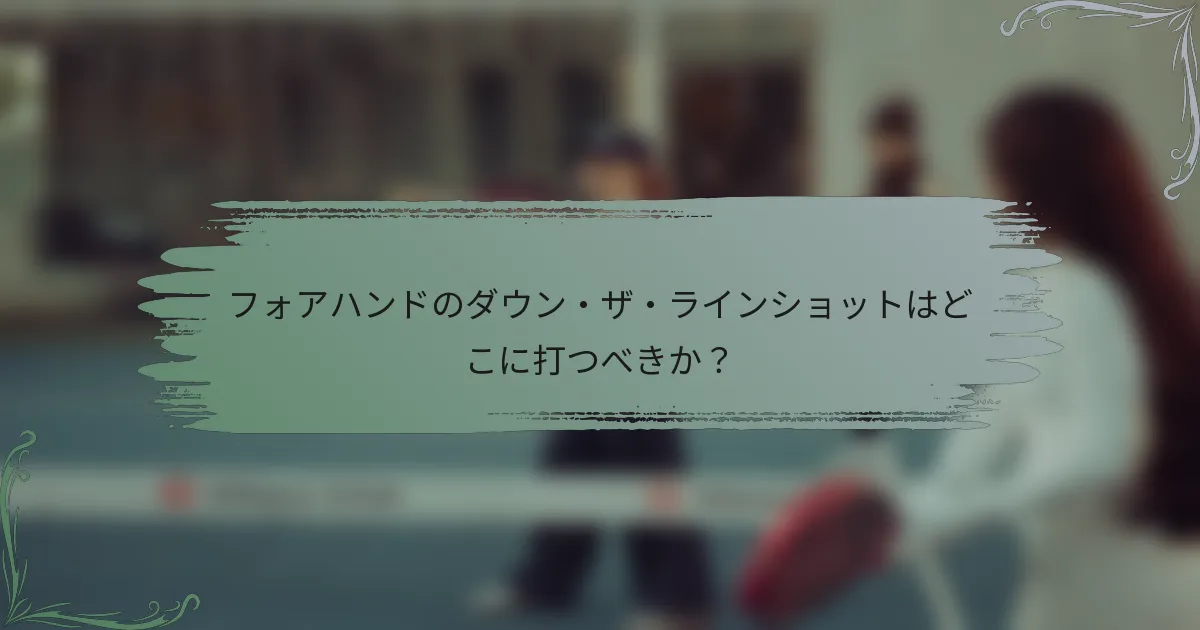 フォアハンドのダウン・ザ・ラインショットはどこに打つべきか？