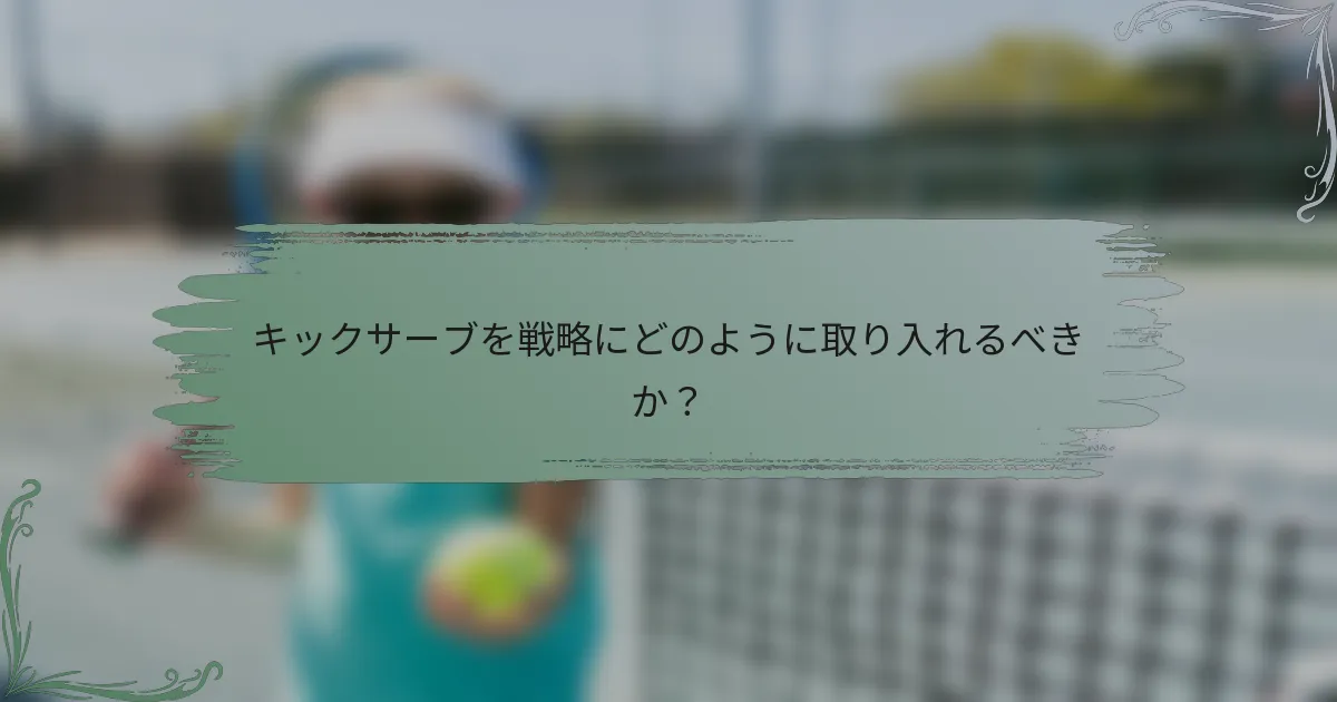 キックサーブを戦略にどのように取り入れるべきか？