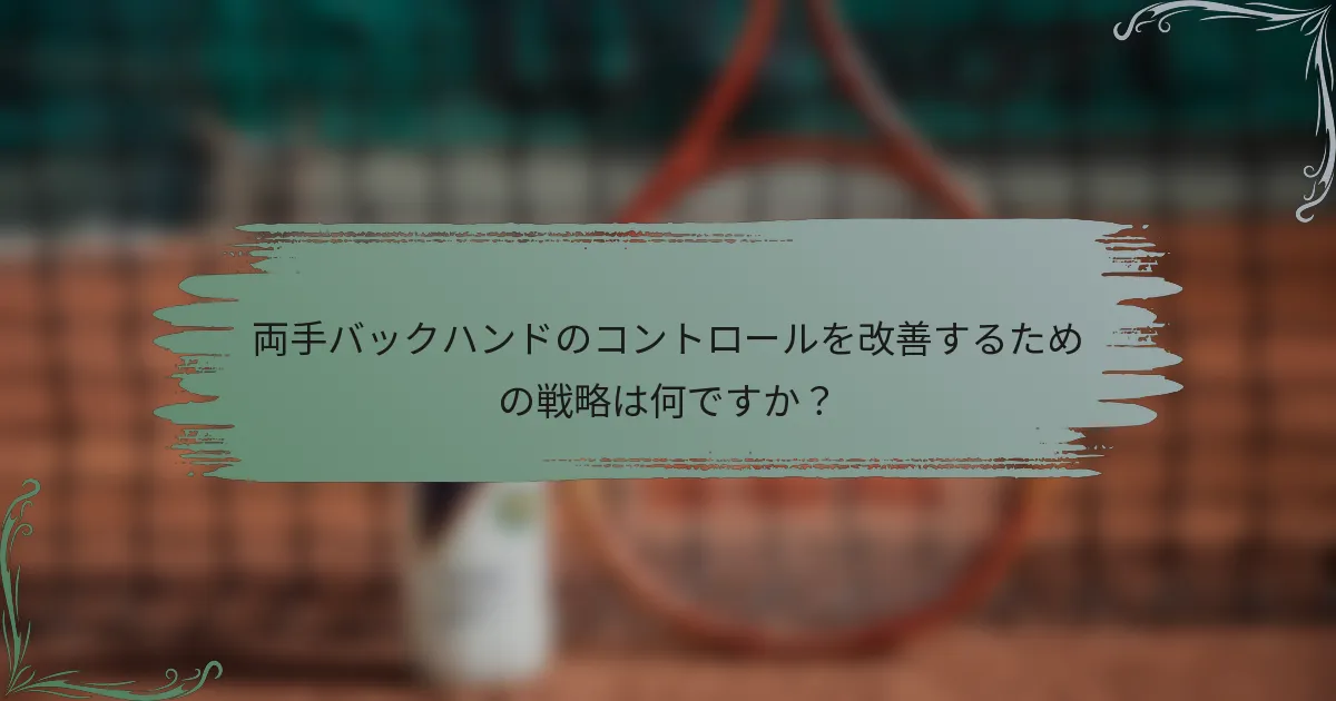 両手バックハンドのコントロールを改善するための戦略は何ですか？