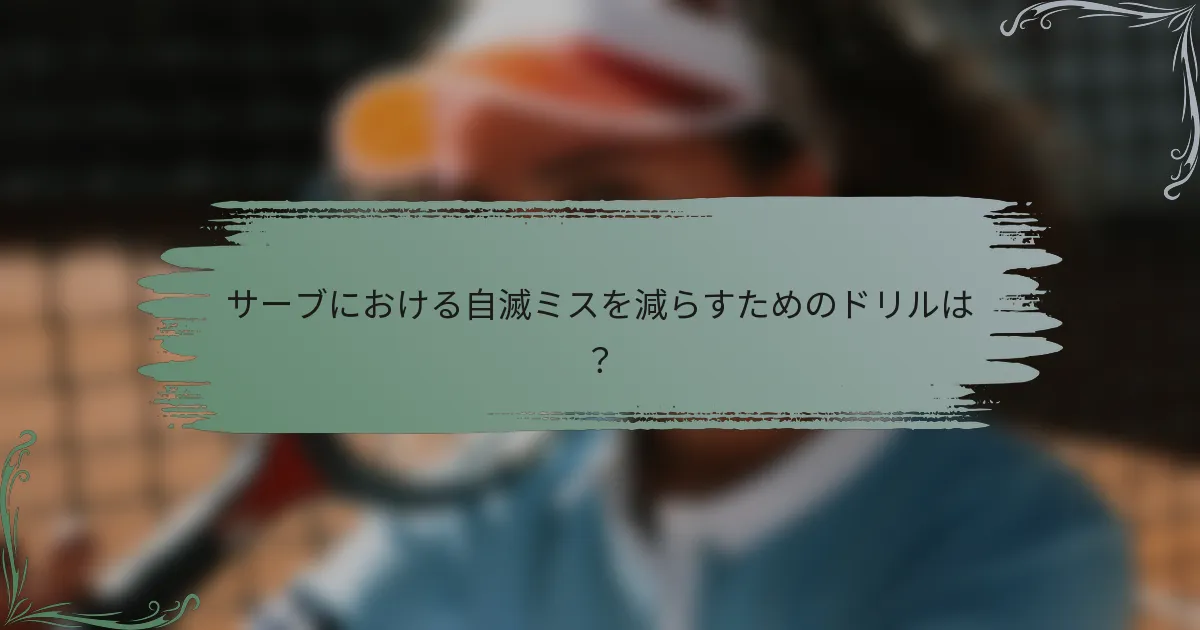 サーブにおける自滅ミスを減らすためのドリルは？