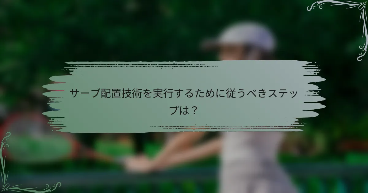 サーブ配置技術を実行するために従うべきステップは？