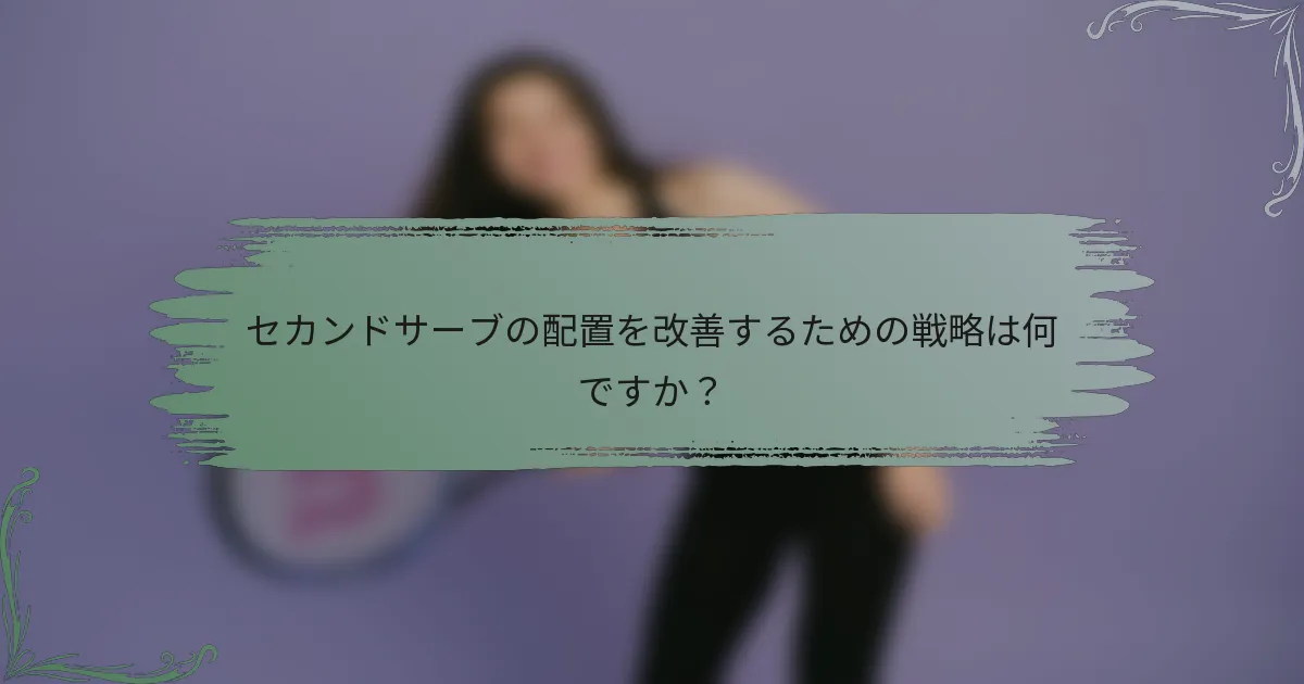 セカンドサーブの配置を改善するための戦略は何ですか？