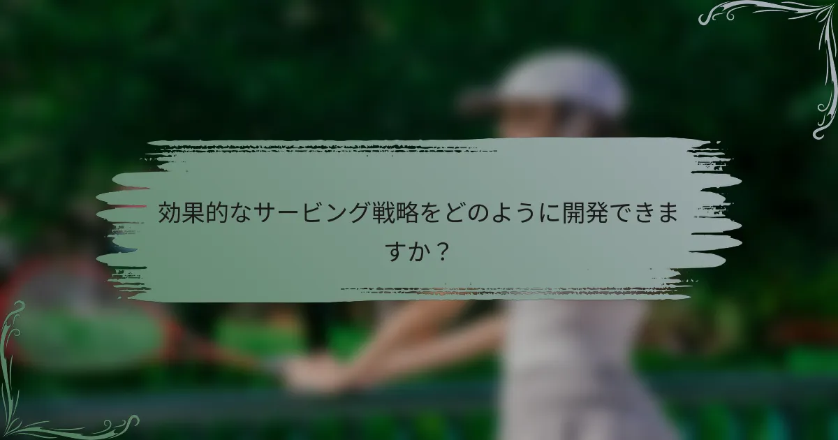 効果的なサービング戦略をどのように開発できますか？
