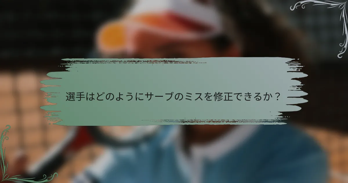 選手はどのようにサーブのミスを修正できるか？